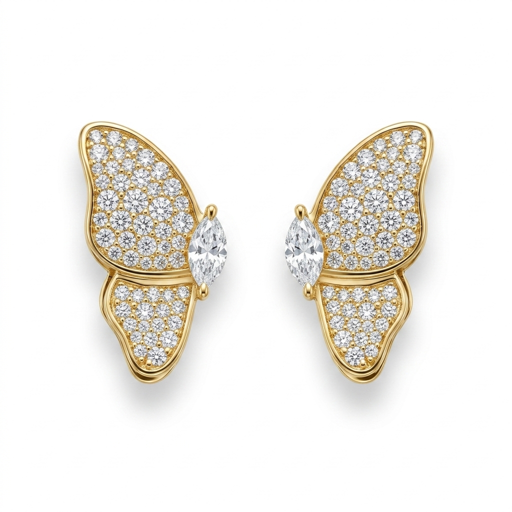Yellow Gold & Diamond Earrings