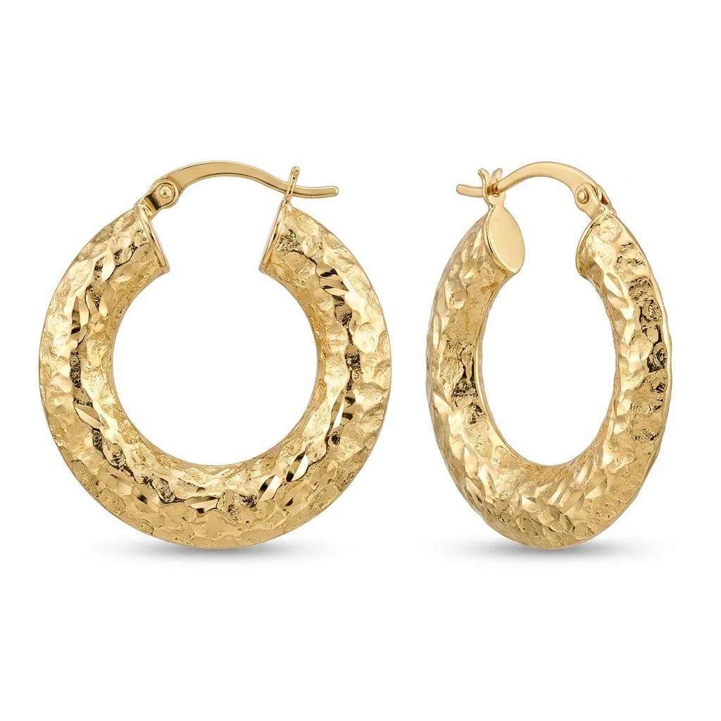 18k Tri-Colour Gold Hoop Earrings