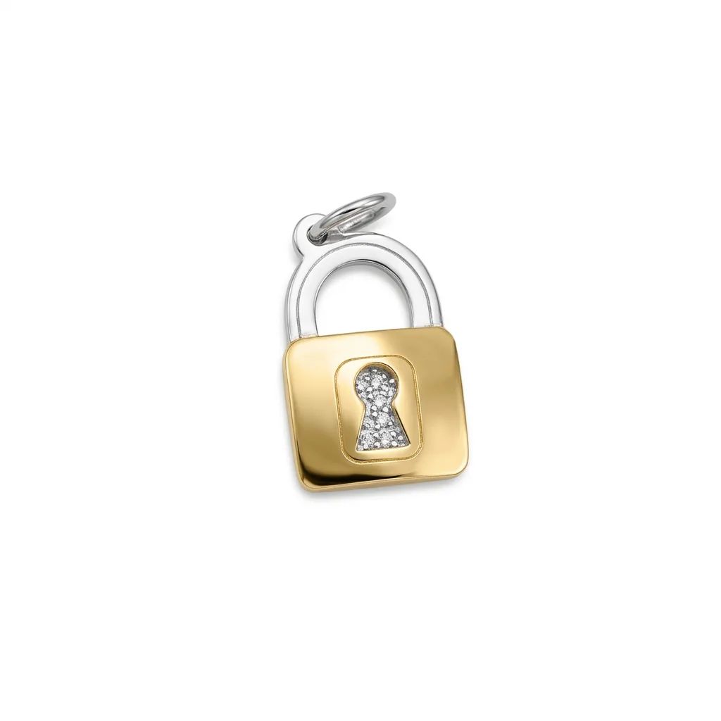Two-Tone Gold Charm with Diamonds