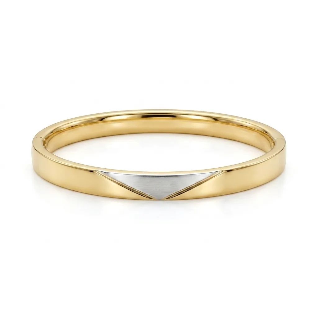 Two-Tone Gold Bangle with Diamonds
