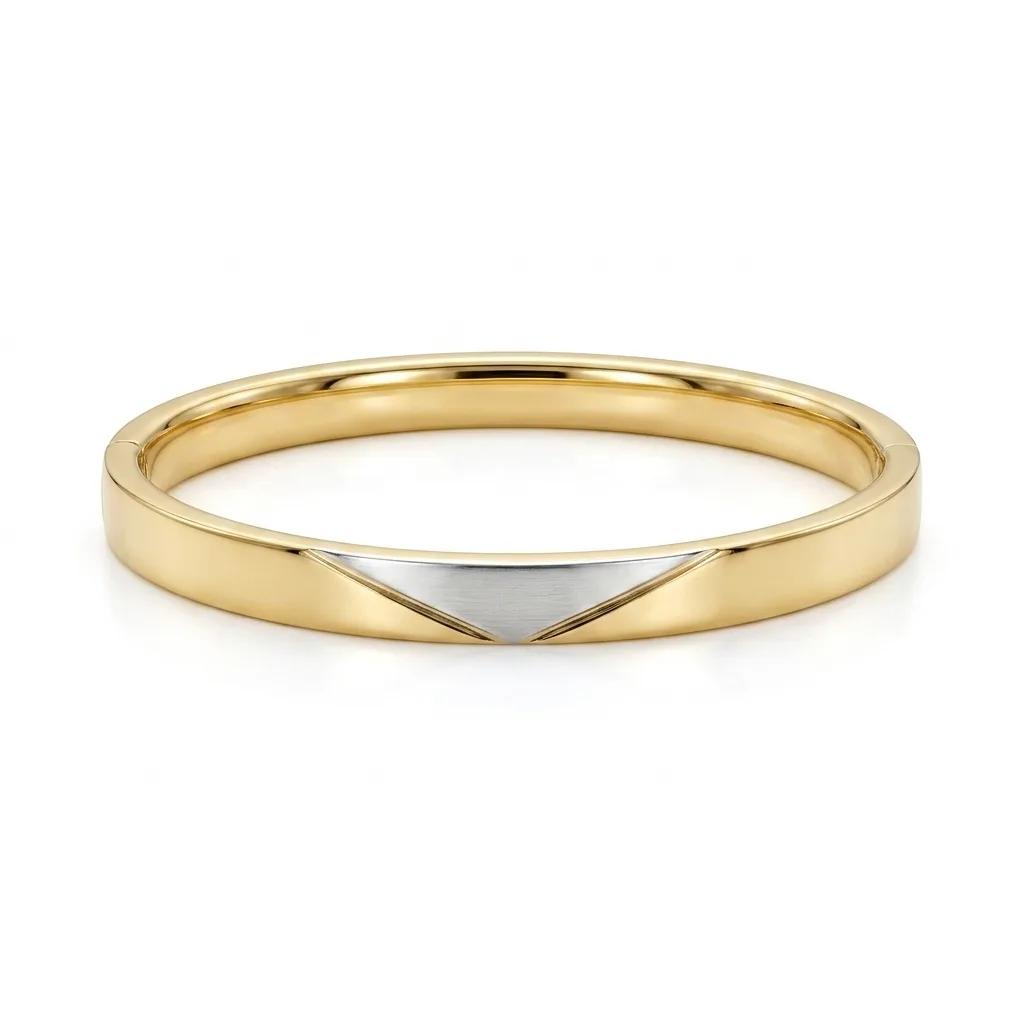Two-Tone Gold Bangle with Diamonds
