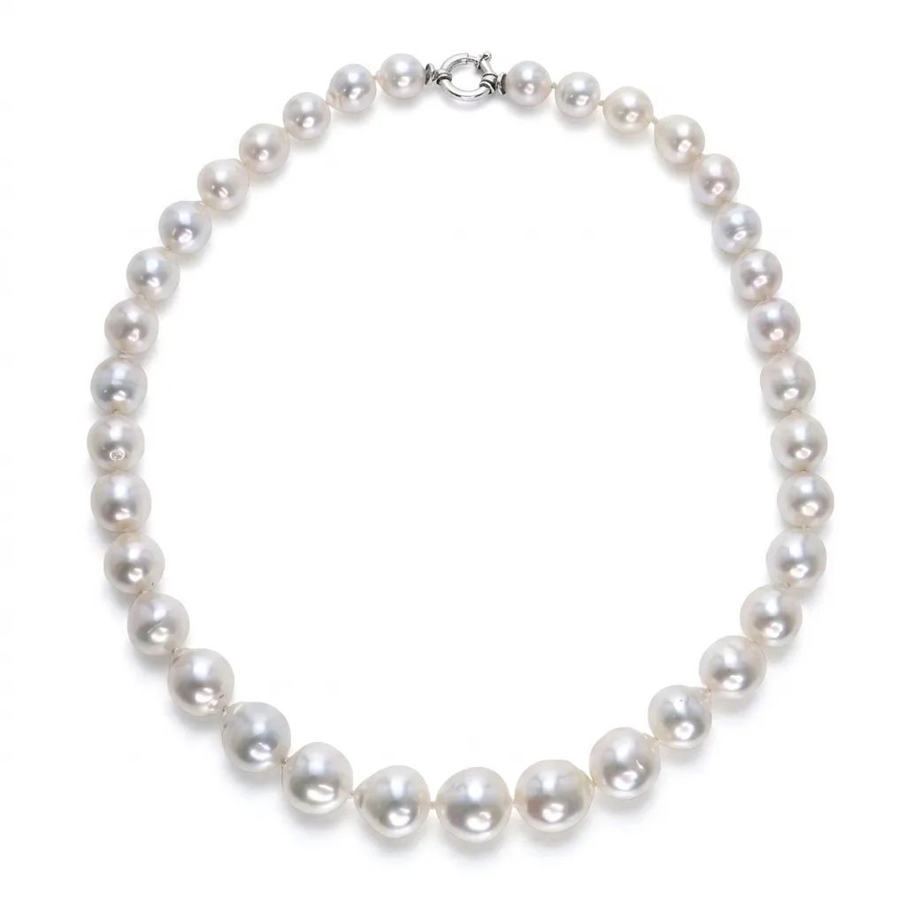 Baroque Broome Pearl Multi-Strand Necklace in 18ct White Gold, 48cm with Bolt Ring Clasp