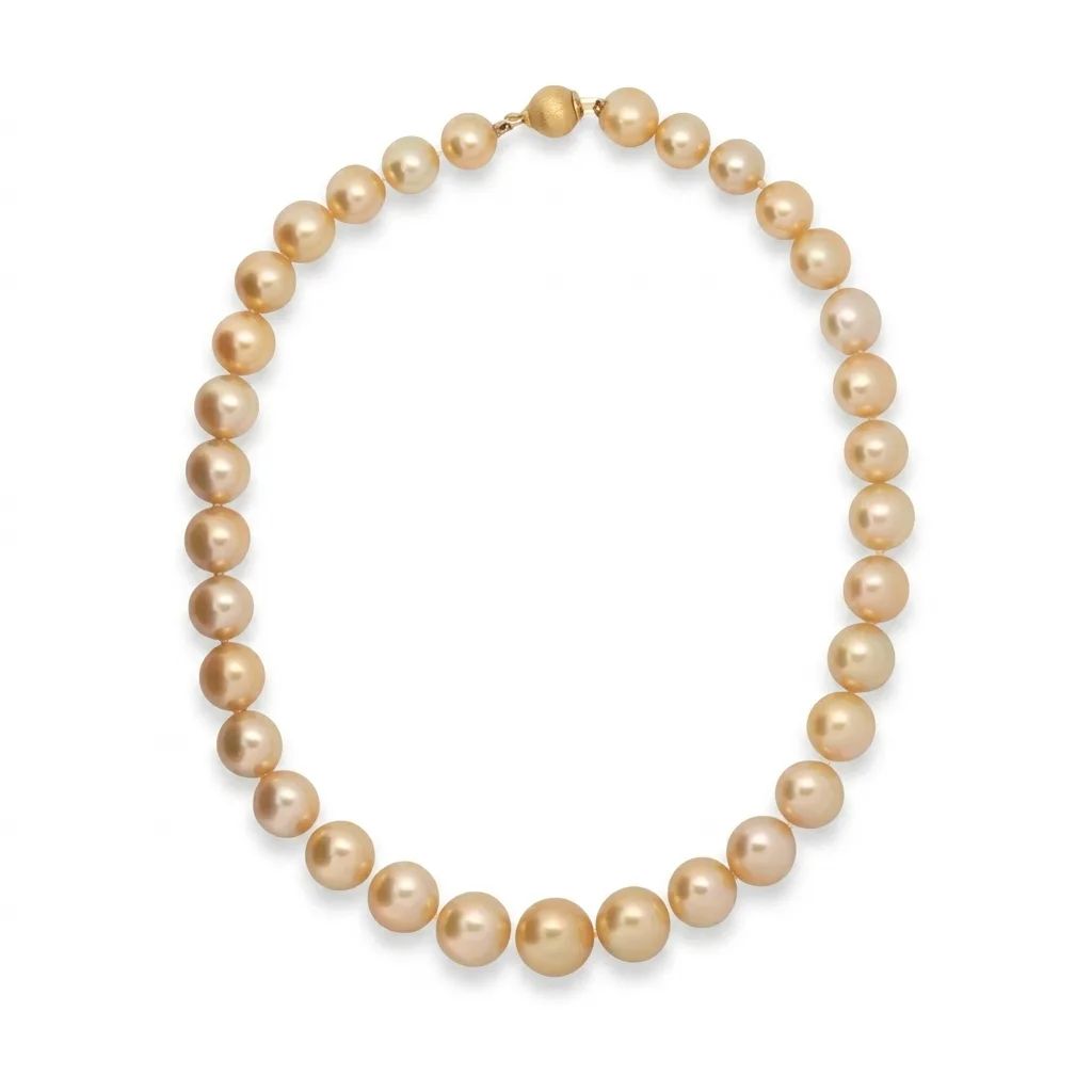 Multi-Strand Near Round South Sea Pearl Necklace in 18ct Yellow Gold, 45cm