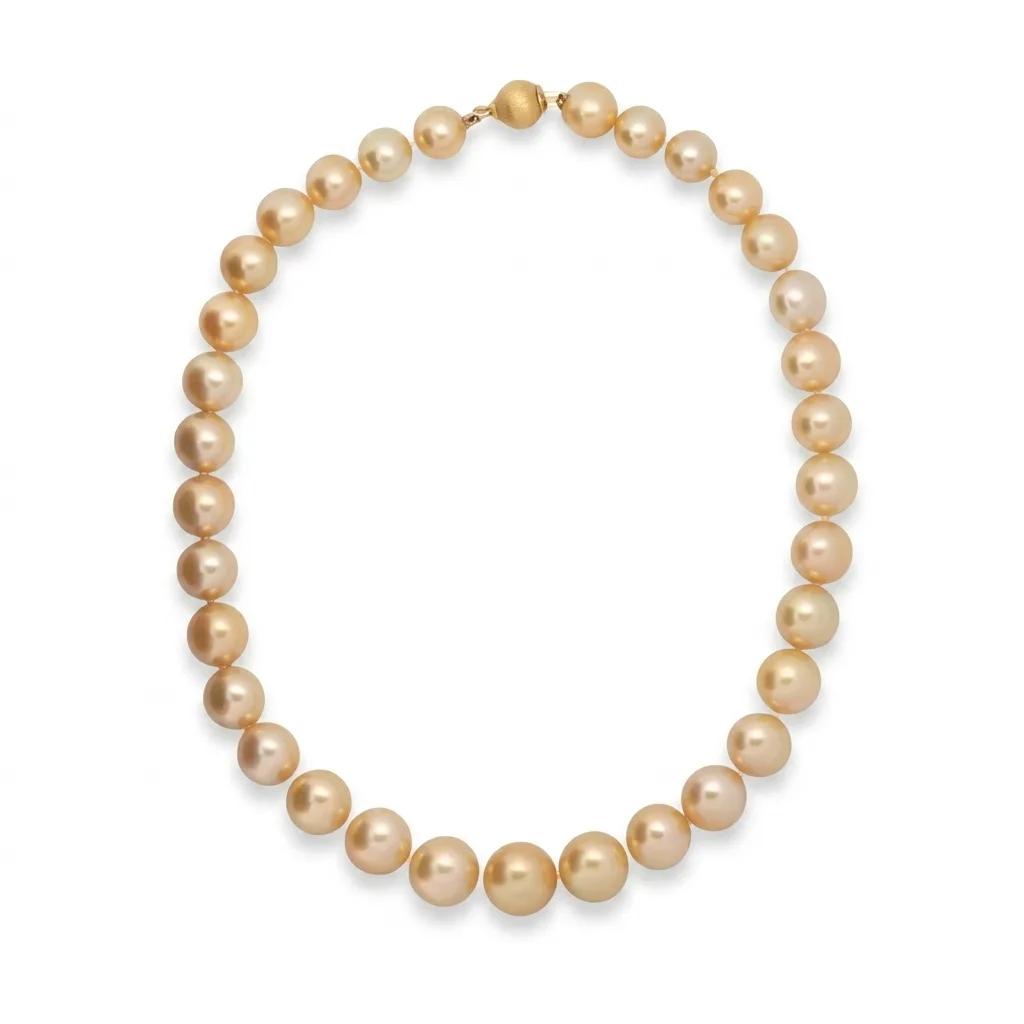 Multi-Strand Near Round South Sea Pearl Necklace in 18ct Yellow Gold, 45cm
