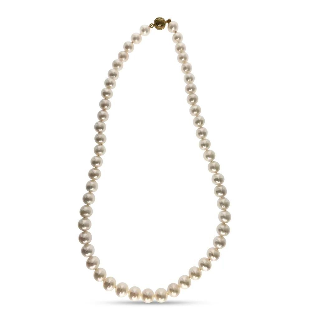 Freshwater Pearl Strand Necklace 43cm with Diamonds