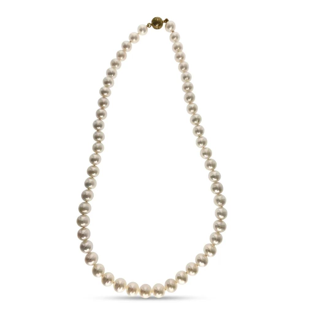 Freshwater Pearl Strand Necklace 43cm with Diamonds