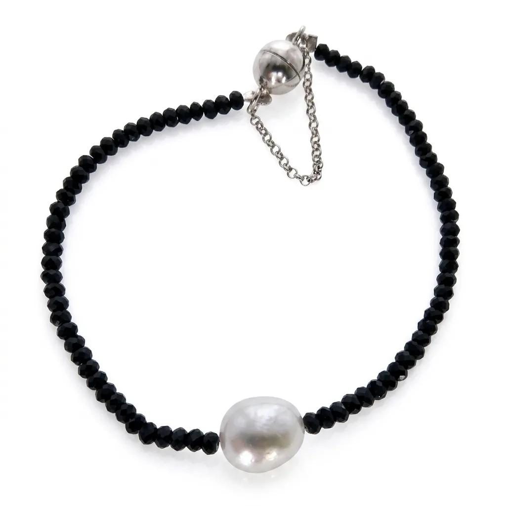 South Sea Pearl & Spinel Bracelet 19.5cm with Safety Chain