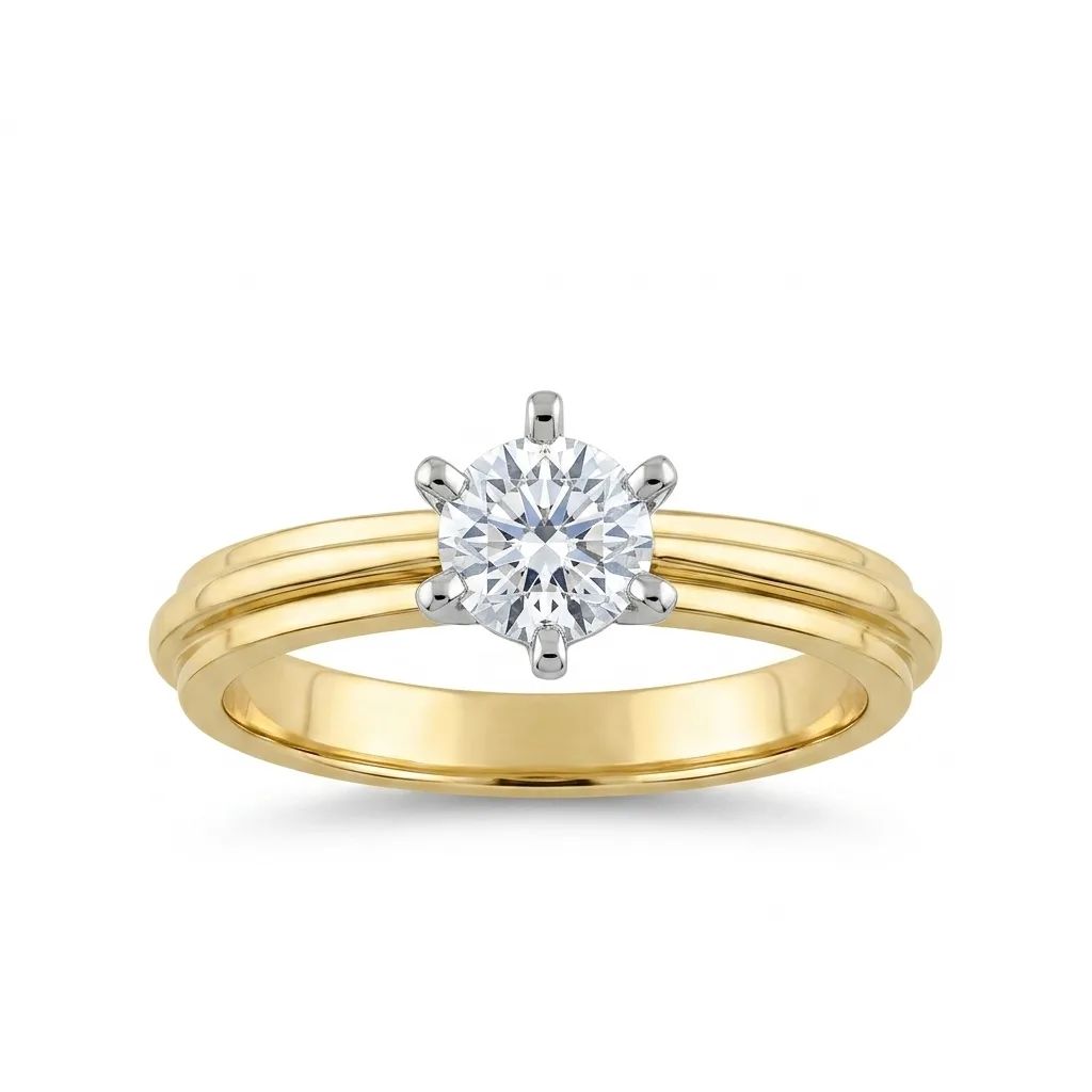 Solitaire Engagement Ring in 18ct Two-Tone Gold