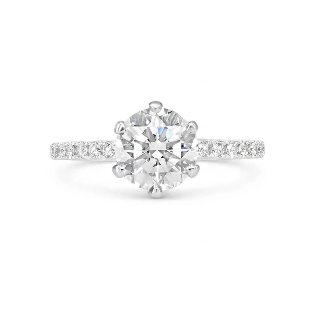 Solitaire Claw Engagement Ring in 950 Platinum