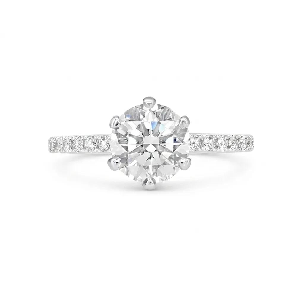 Solitaire Claw Engagement Ring in 950 Platinum