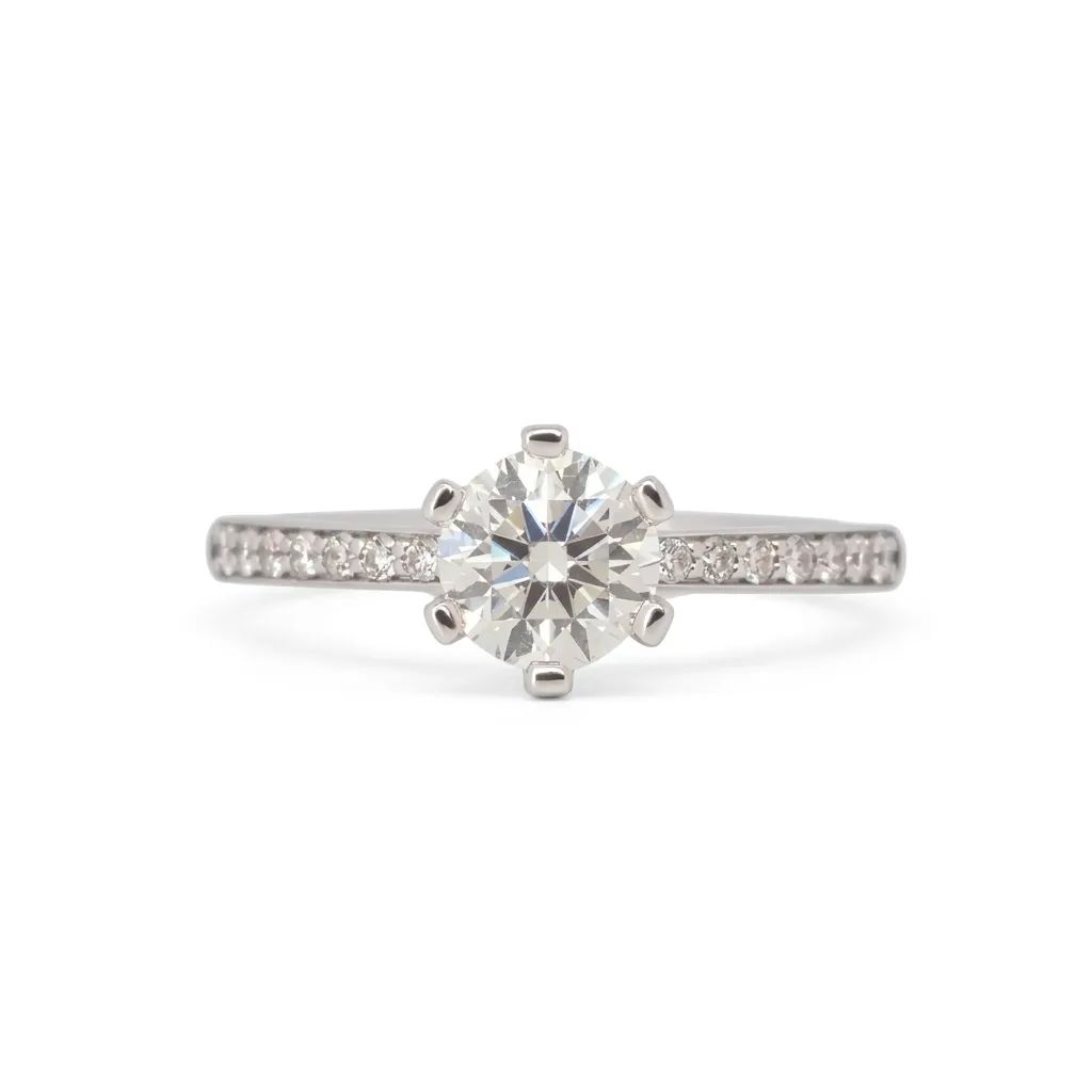 Solitaire Engagement Ring in 950 Platinum, FVS2