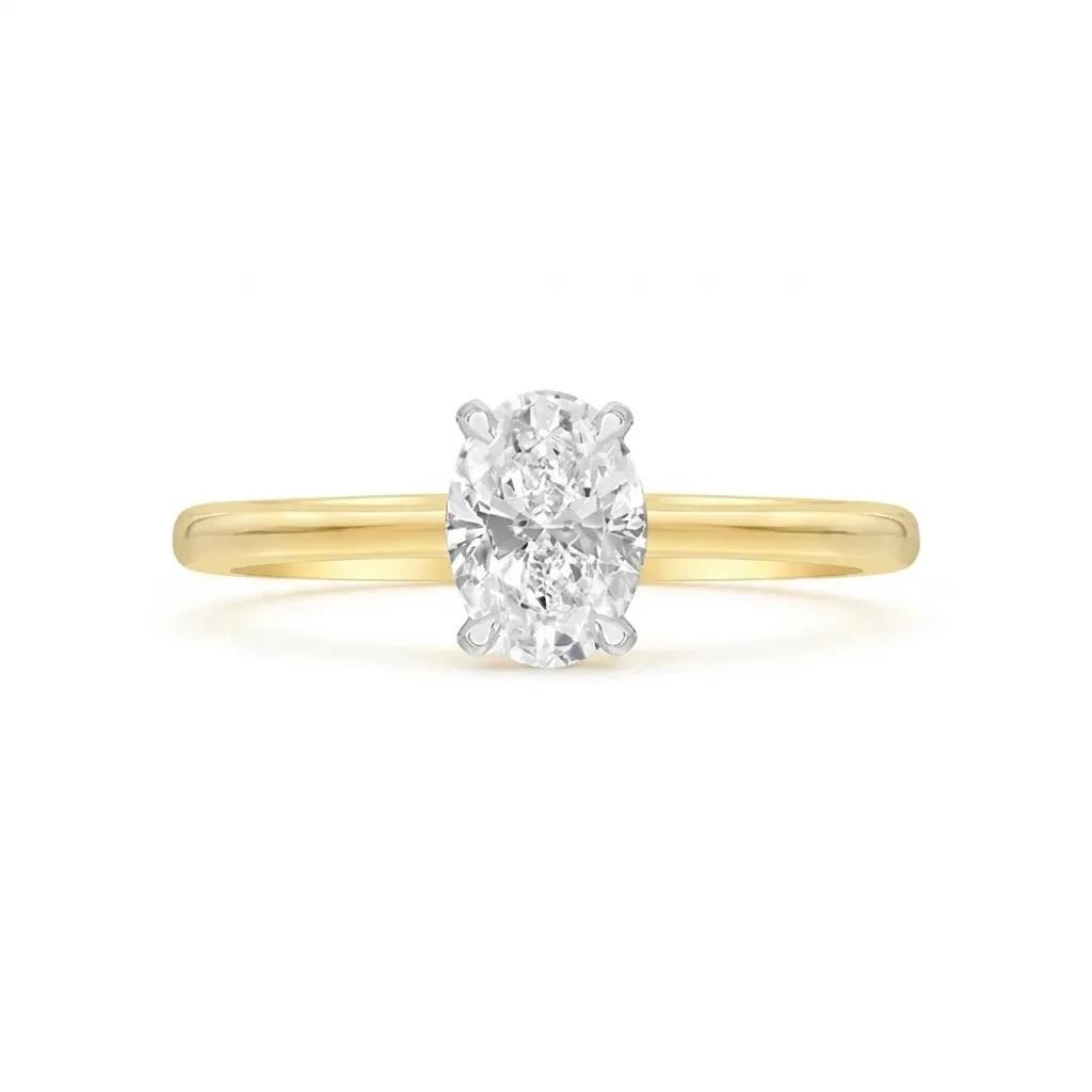 Oval Solitaire Engagement Ring in 18ct Yellow Gold
