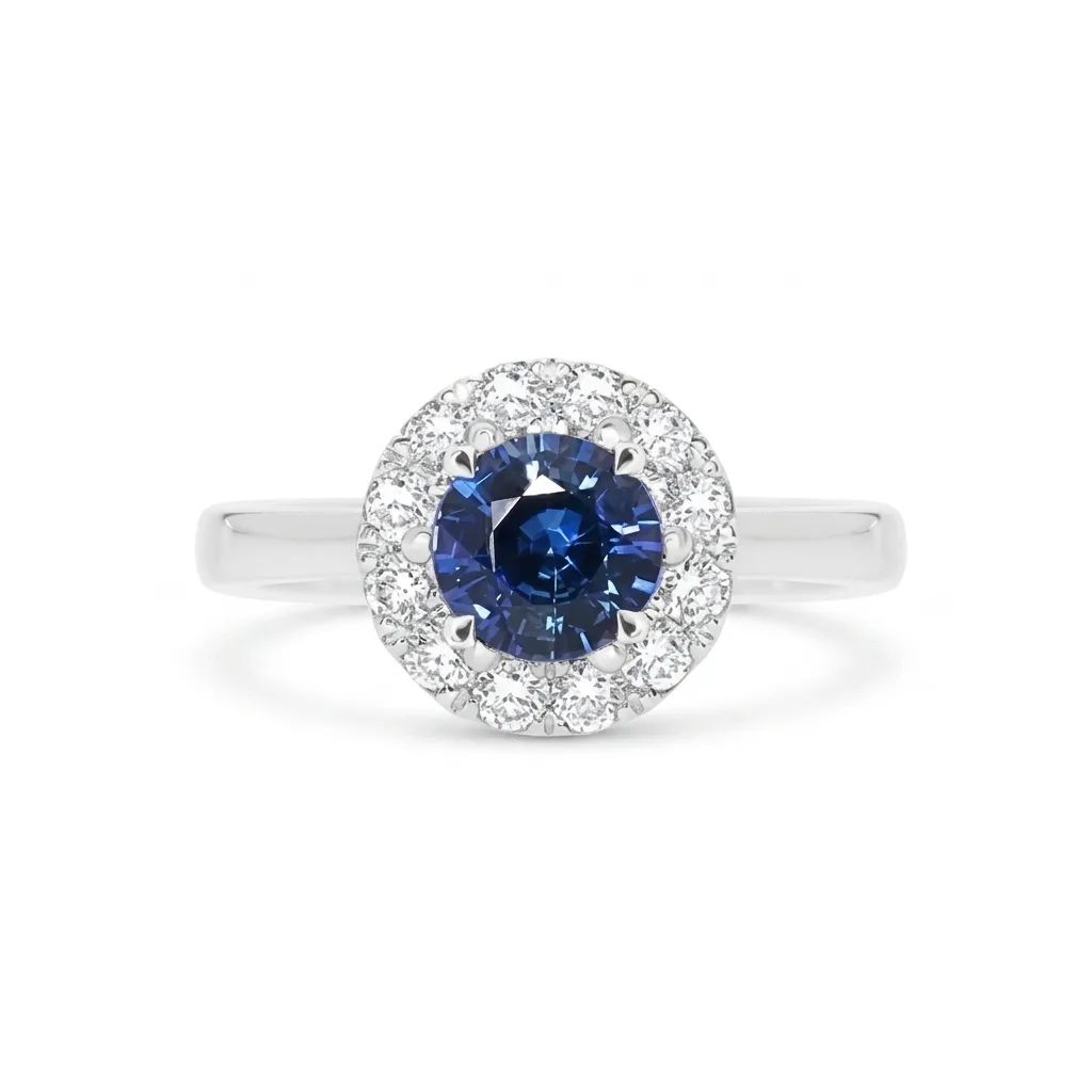 Luminosa Round Halo Engagement Ring in 950 Platinum