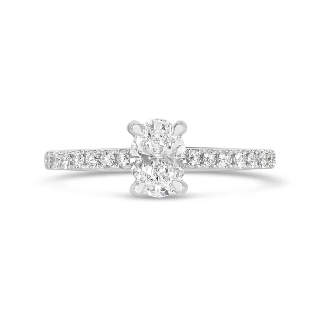 Oval Solitaire Engagement Ring in 950 Platinum, XVGN