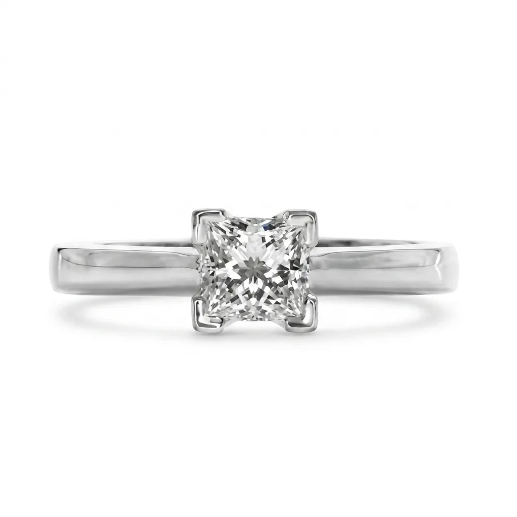 Princess Cut Solitaire Ring in 950 Platinum, GIAEXVGNO