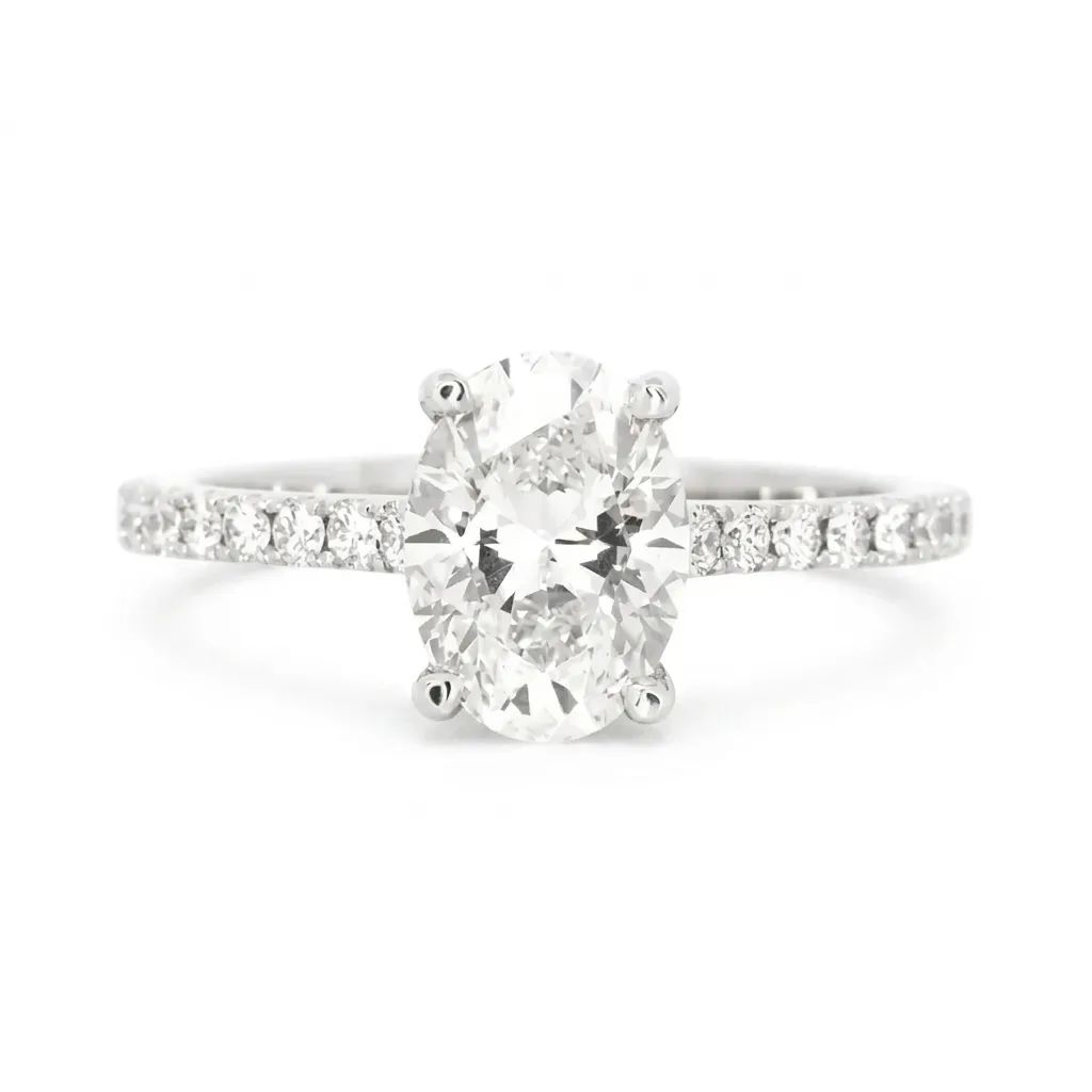 Oval Solitaire Engagement Ring in 950 Platinum