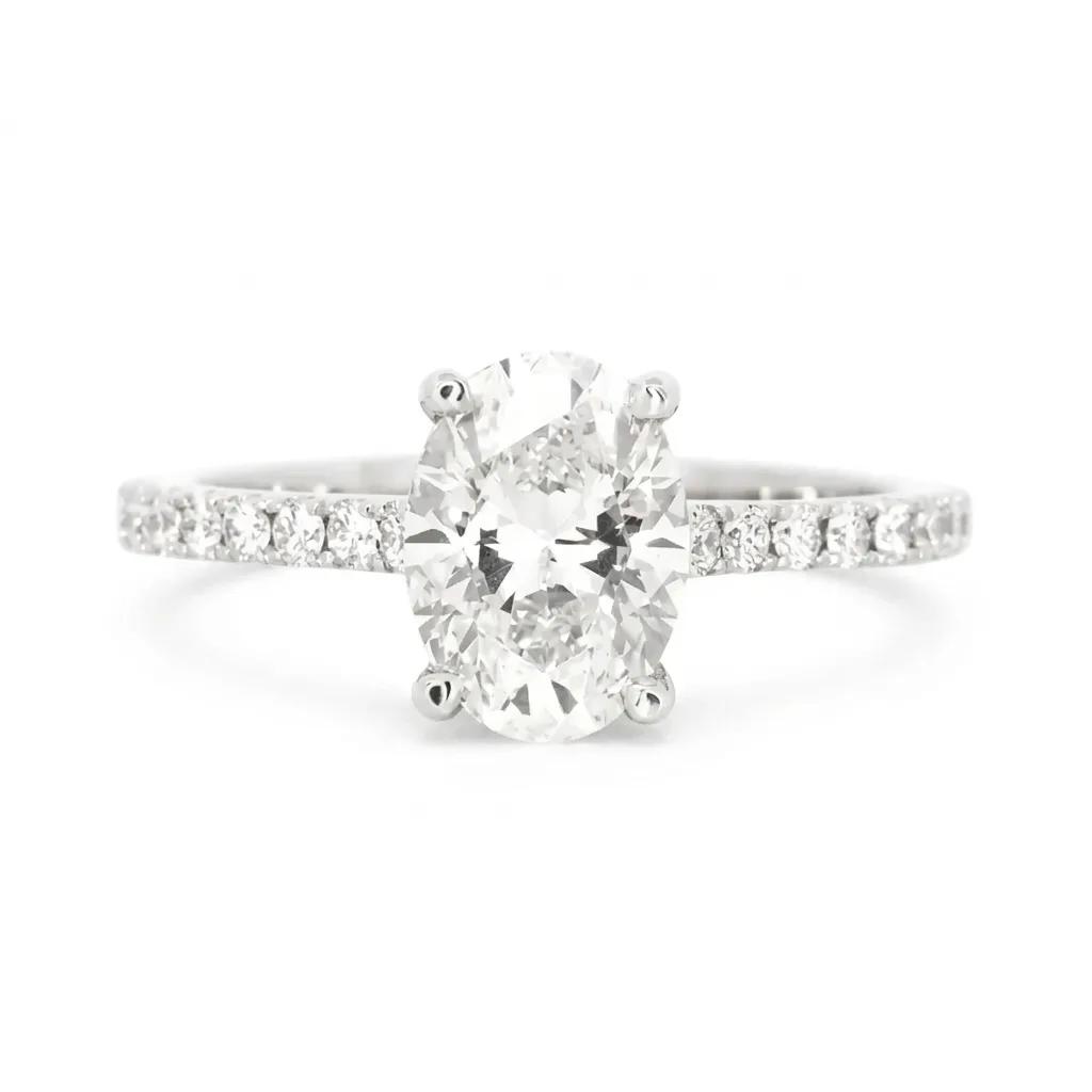 Oval Solitaire Engagement Ring in 950 Platinum