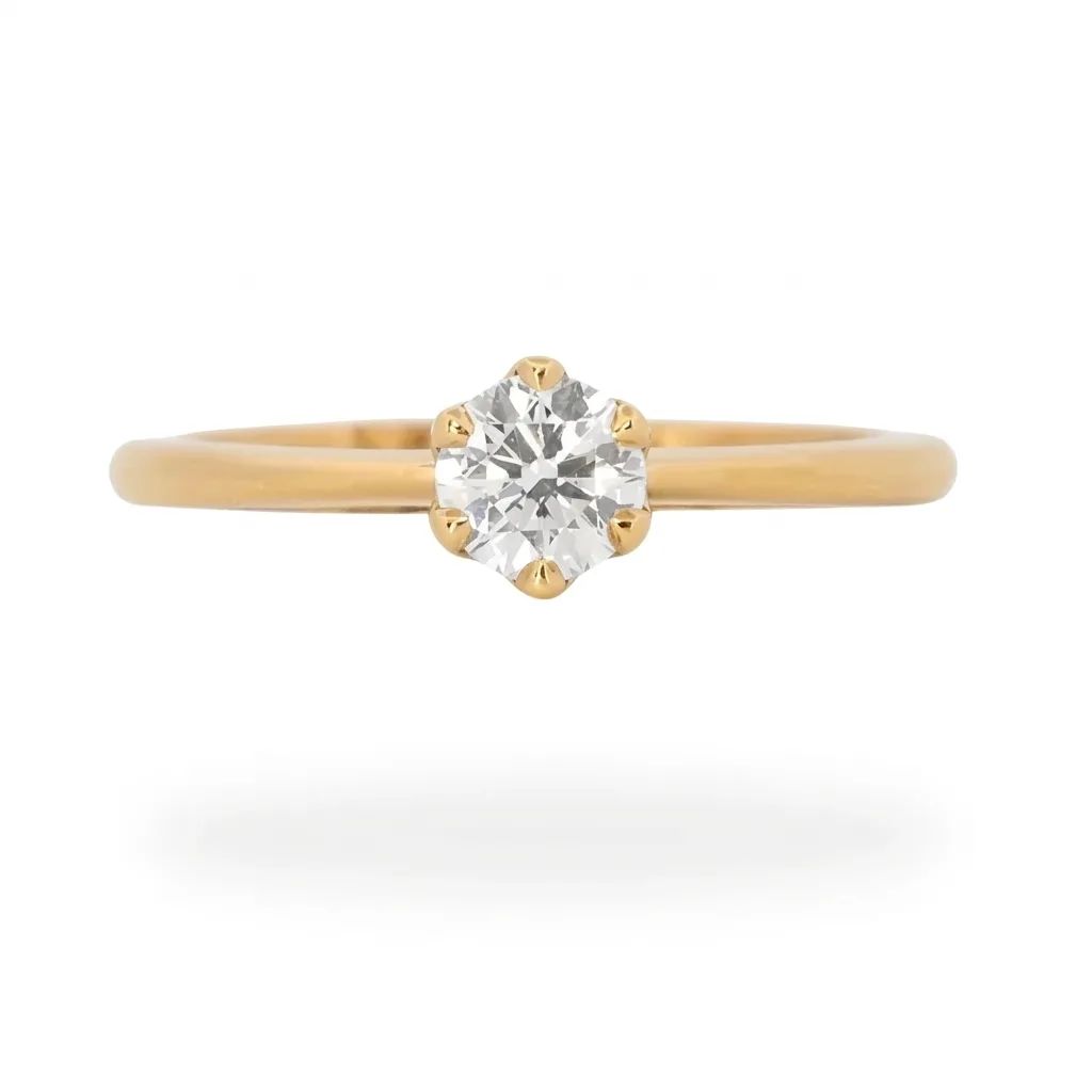 Diamond Solitaire Ring in 18ct Yellow Gold