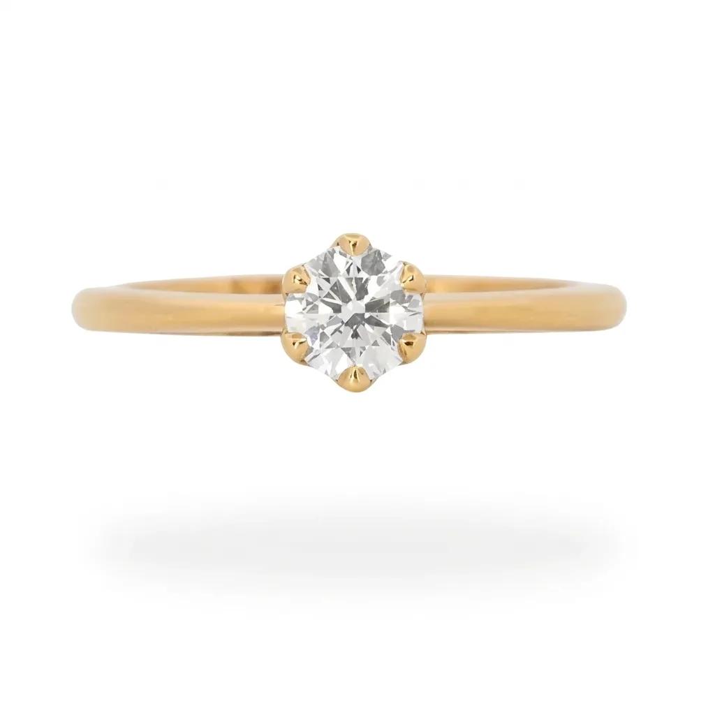 Diamond Solitaire Ring in 18ct Yellow Gold