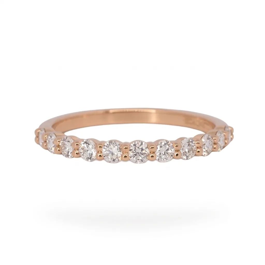 Half Claw Eternity Ring in 18ct Rose Gold