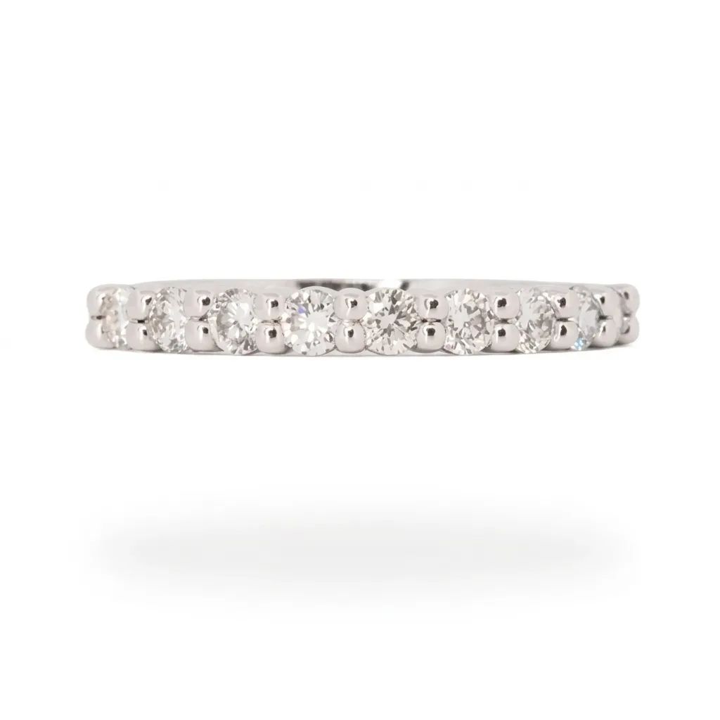 Half Claw Eternity Ring in 18ct White Gold