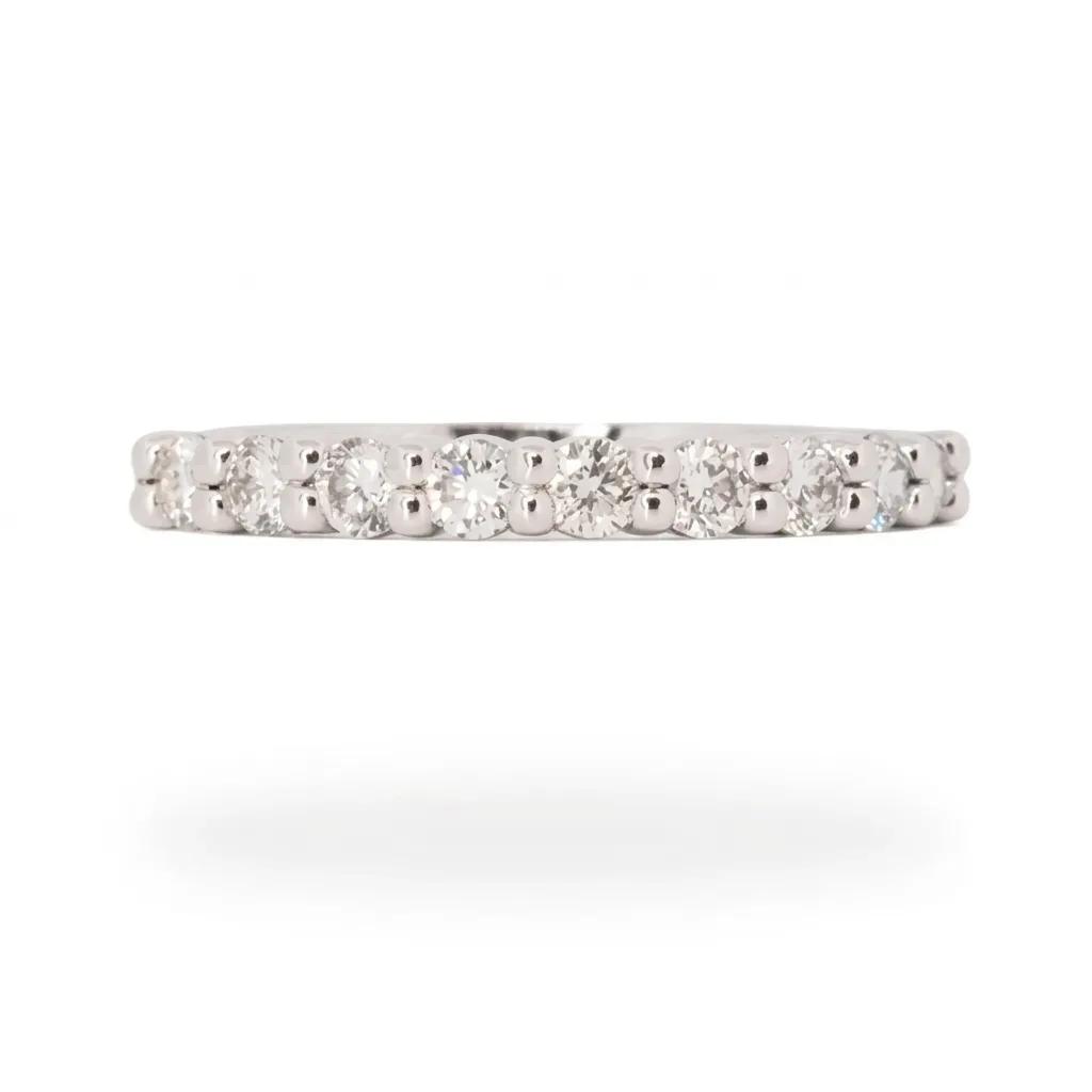 Half Claw Eternity Ring in 18ct White Gold