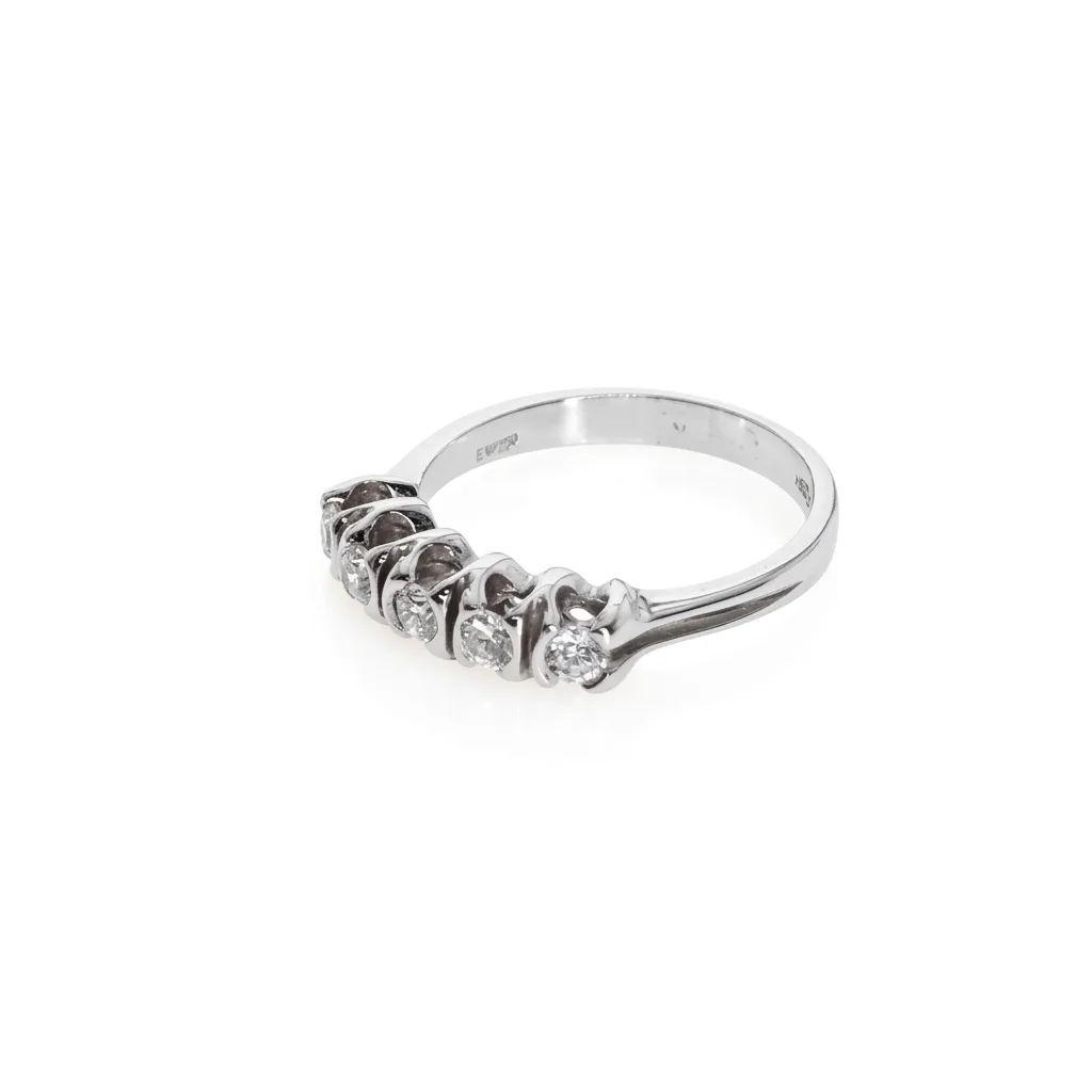 Half Bezel Eternity Ring in 18ct White Gold
