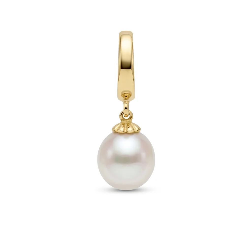 Broome Pearl Enhancer Pendant in 18ct Yellow Gold, Oval, Imperfections