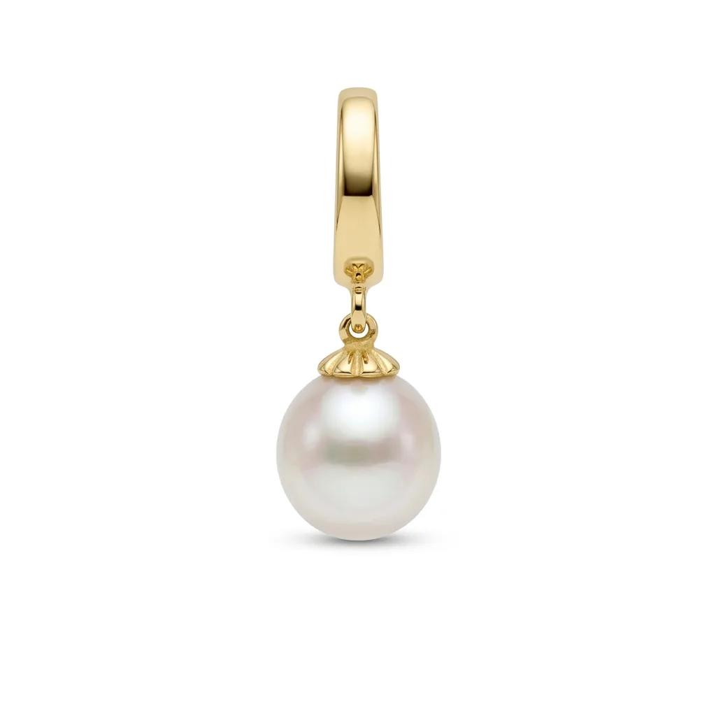 Broome Pearl Enhancer Pendant in 18ct Yellow Gold, Oval, Imperfections