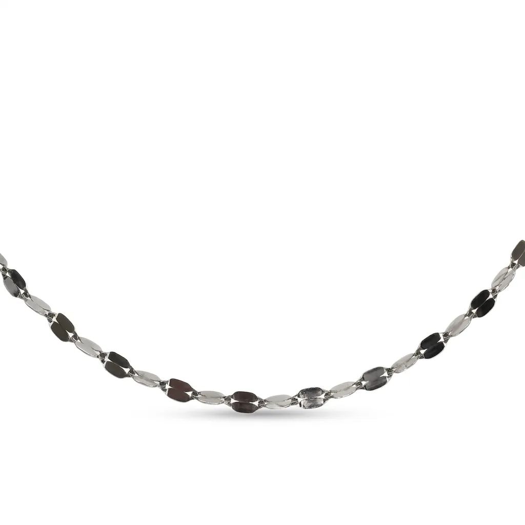 Flat Light Link Chain in 18k White Gold