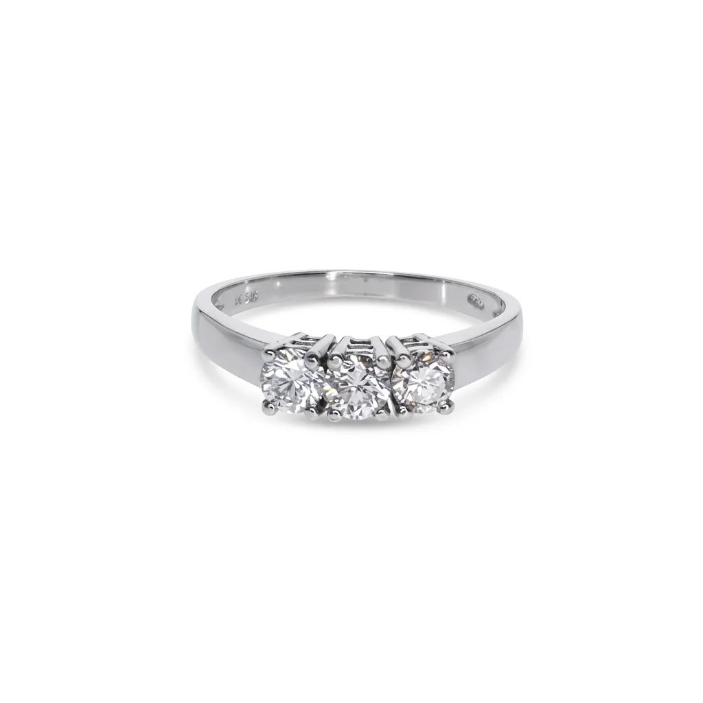 Claw Trilogy Ring in 18ct White Gold