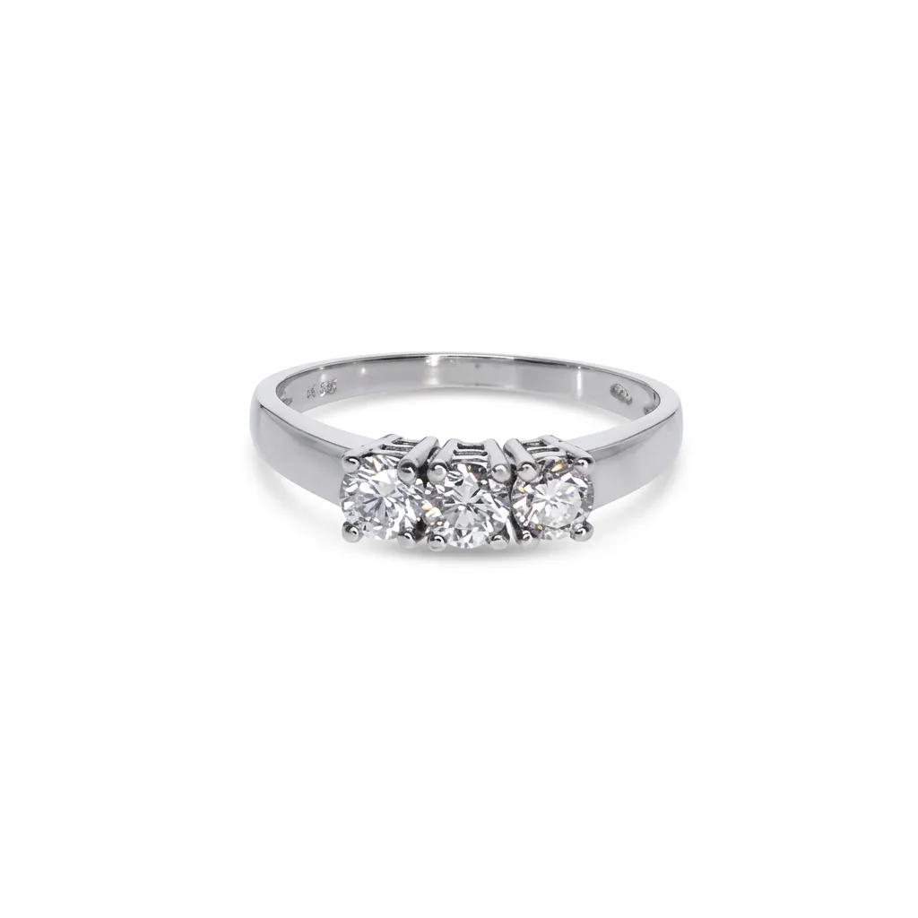 Claw Trilogy Ring in 18ct White Gold