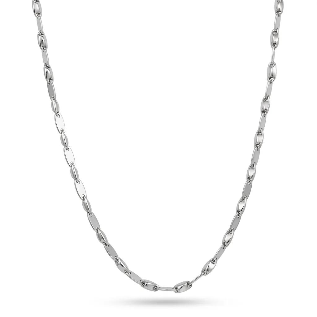 Rectangle Flat Chain in 18ct White Gold, 51cm