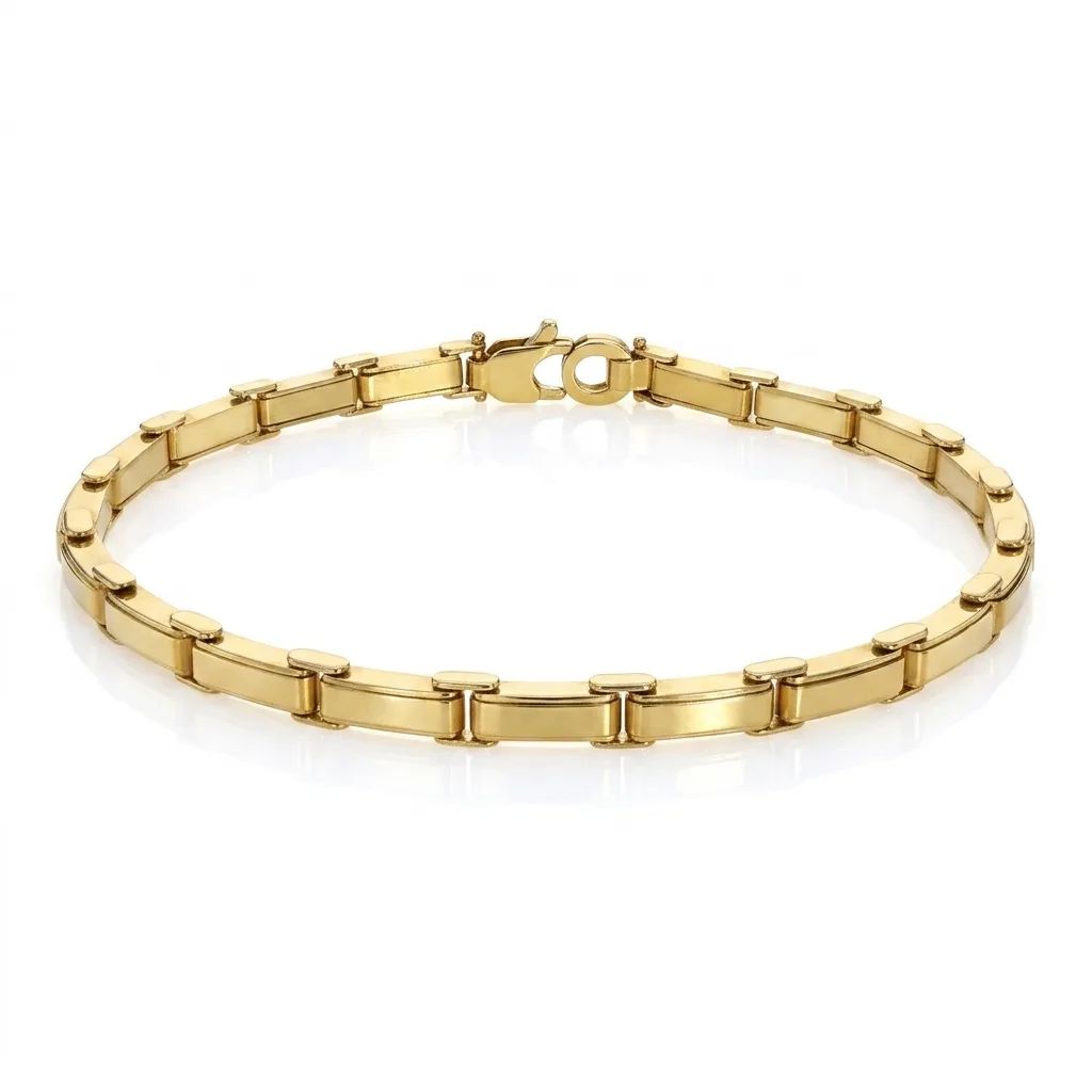 Bar Link Bracelet in 18k Yellow Gold