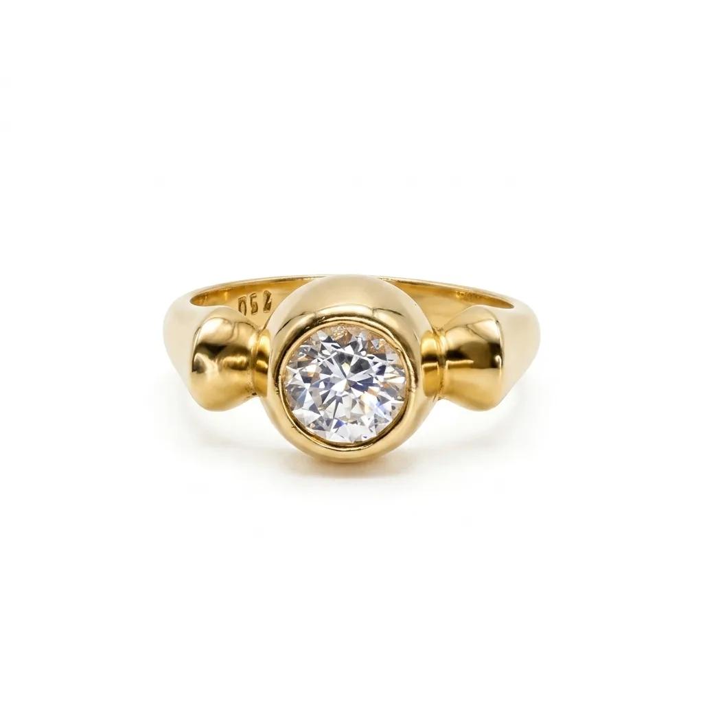 Cubic Zirconia & Diamond Ring in 18ct Yellow Gold