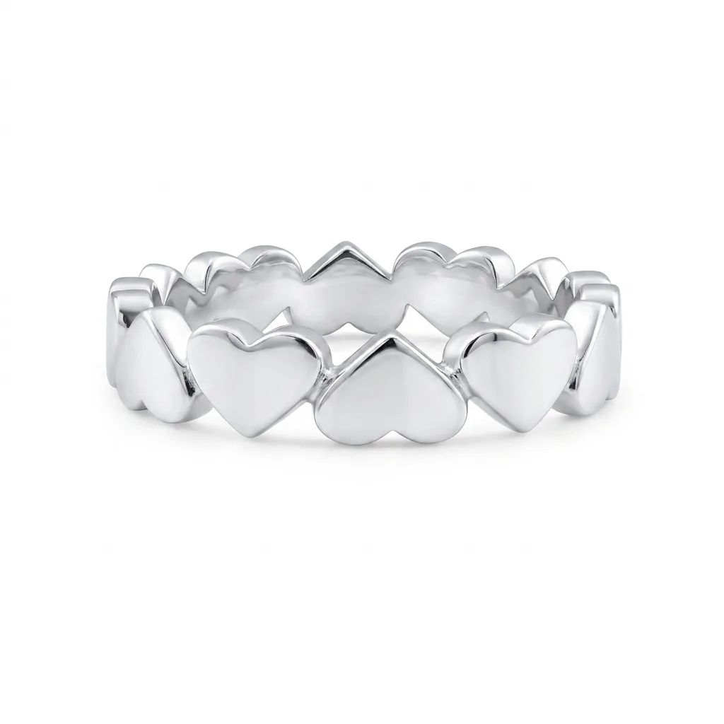 Handmade Heart Ring in 18ct White Gold