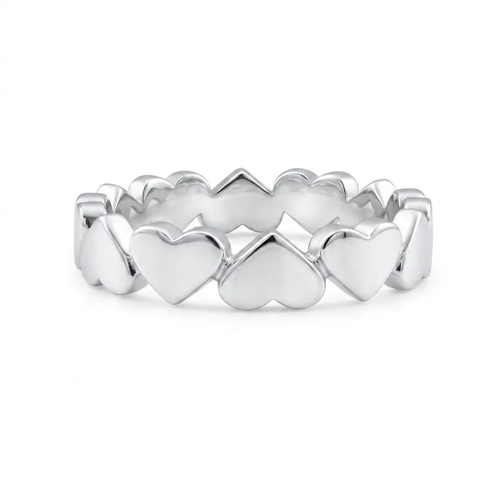 Handmade Heart Ring in 18ct White Gold