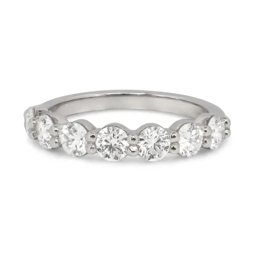 Half Eternity Diamond Ring in 950 Platinum