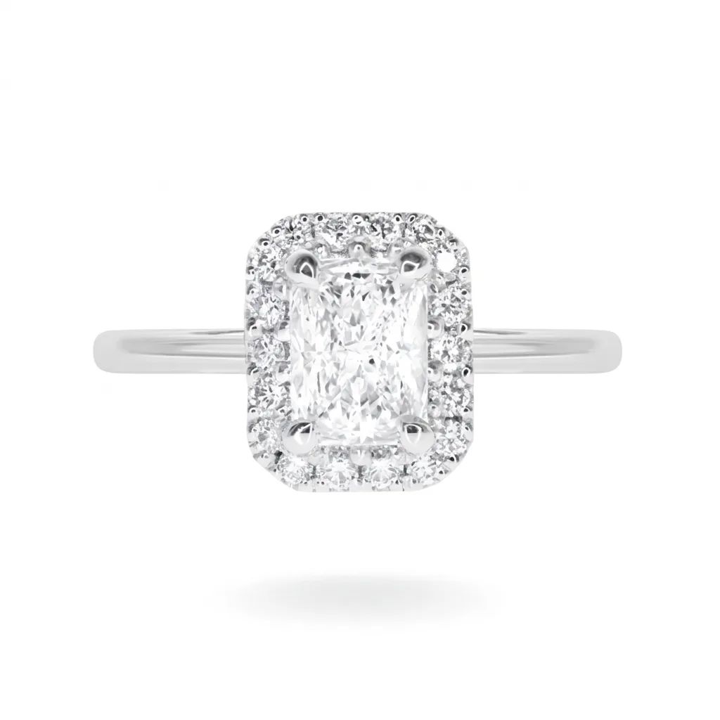 Radiant Diamond Ring in 950 Platinum