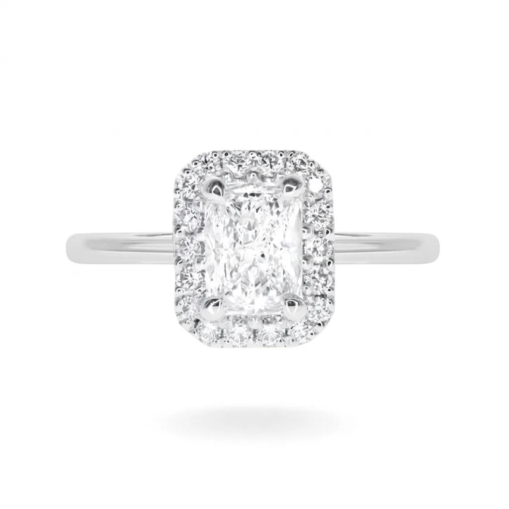 Radiant Diamond Ring in 950 Platinum