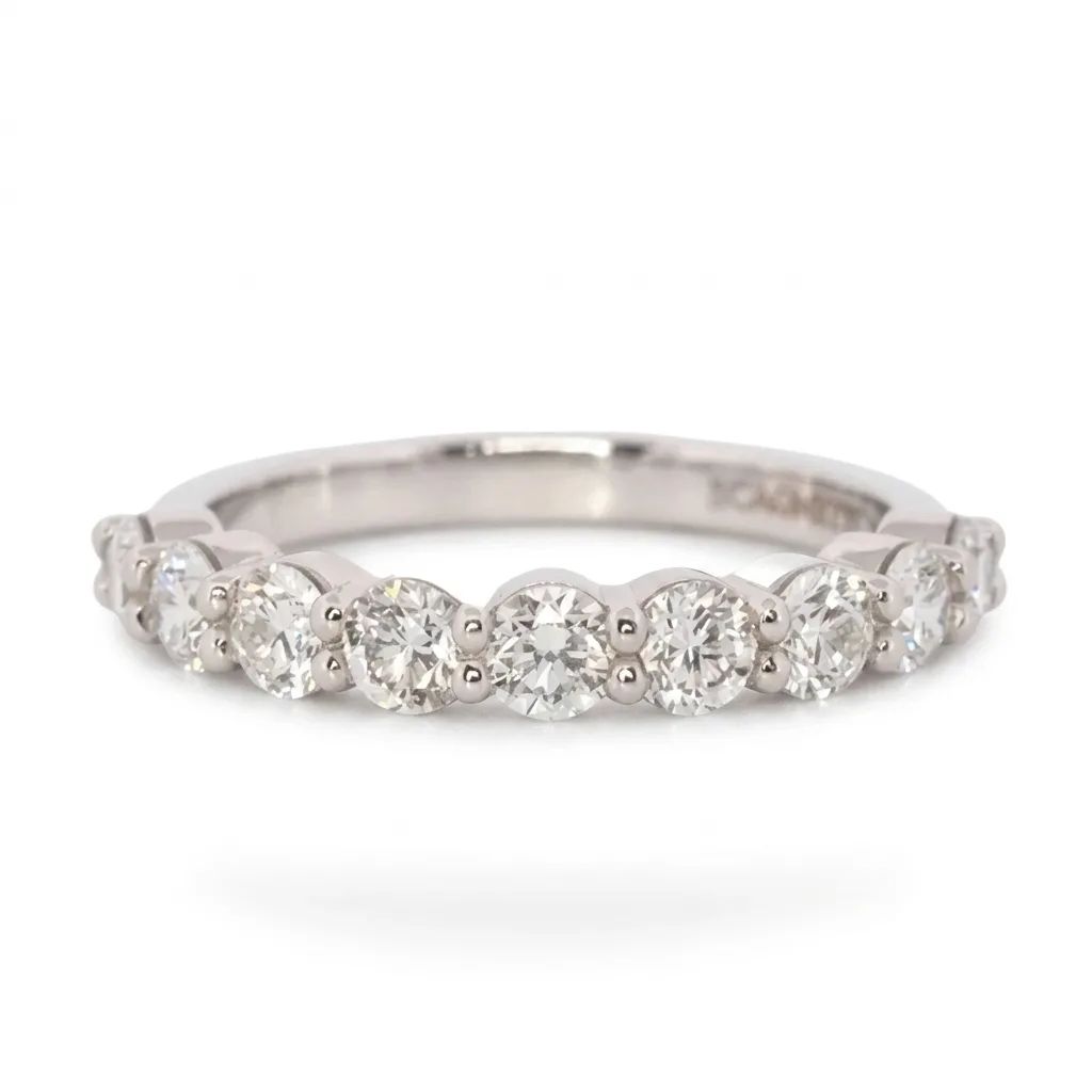 Claw Set Half Eternity Ring in 950 Platinum