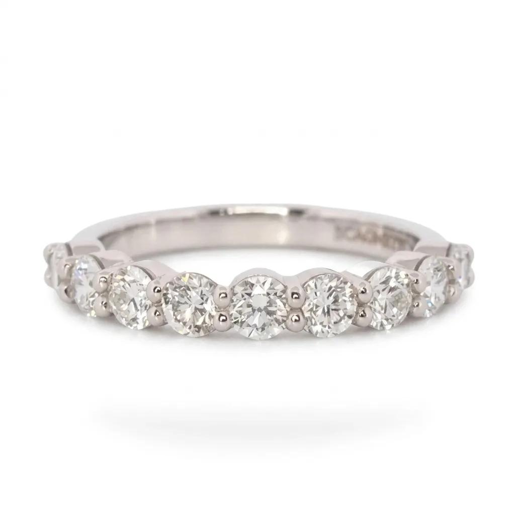 Claw Set Half Eternity Ring in 950 Platinum