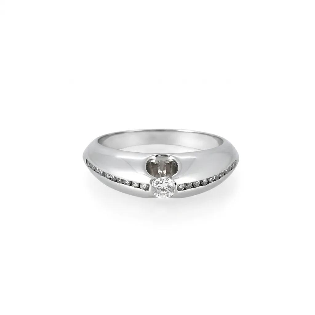 Tension Single Row Channel Ring in 18ct White Gold