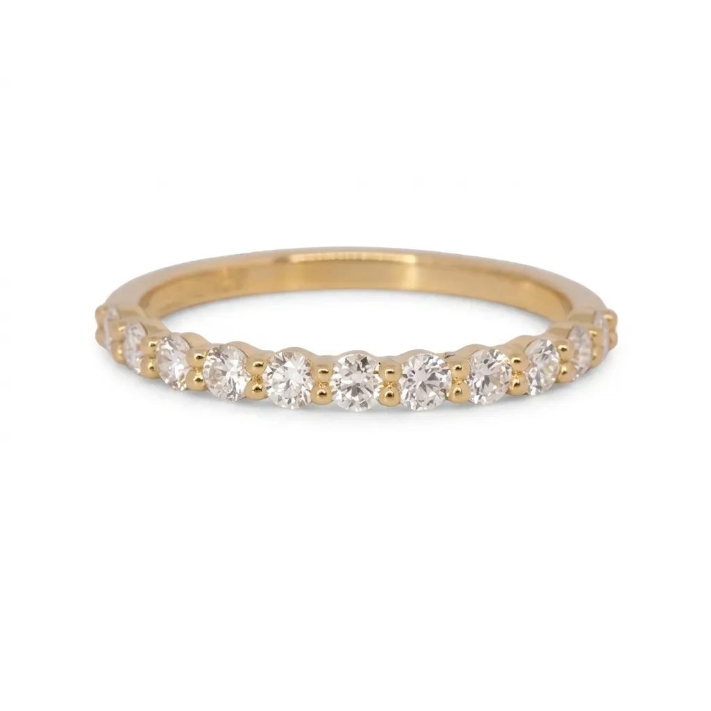 Half Claw Eternity Ring in 18ct Yellow Gold