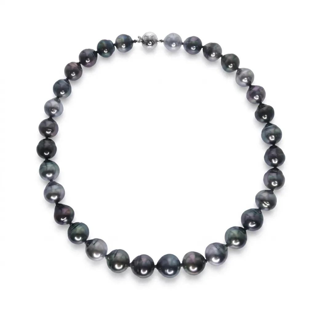 Tahitian Pearl Baroque Strand Necklace in 18ct White Gold, 46cm