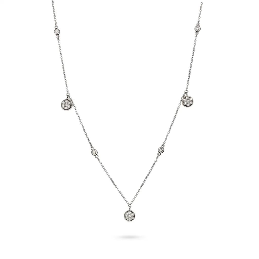 Diamond Circle Charms Necklace in 18ct White Gold