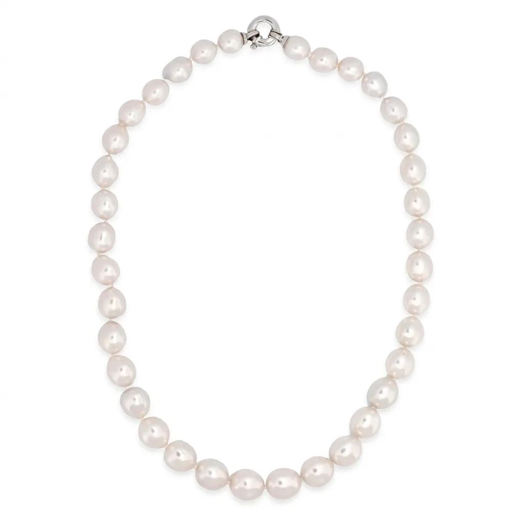 Broome Pearl Multi-Strand Necklace with Round Clasp in 18ct White Gold