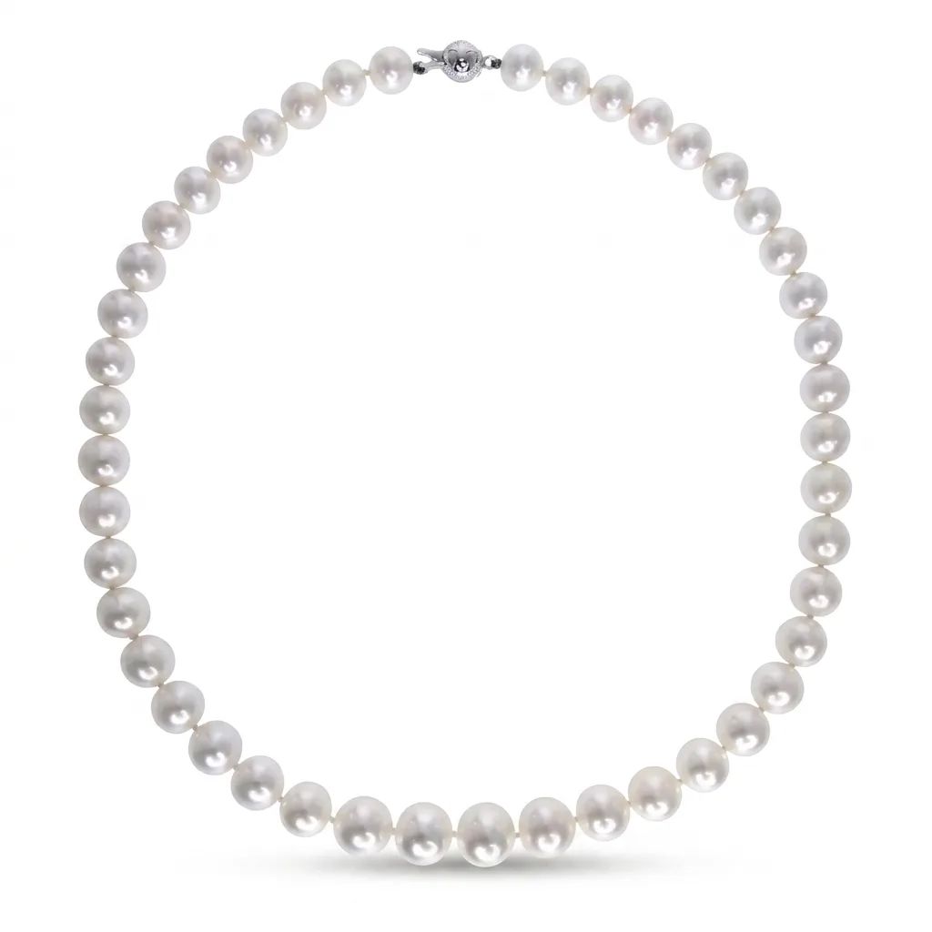 Broome Pearl Graduated Strand in 18ct White Gold, 47cm