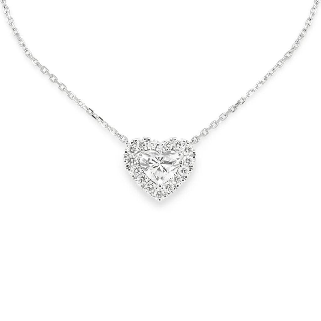 Heart-cut Diamond Necklace in 950 Platinum, GIA XXN