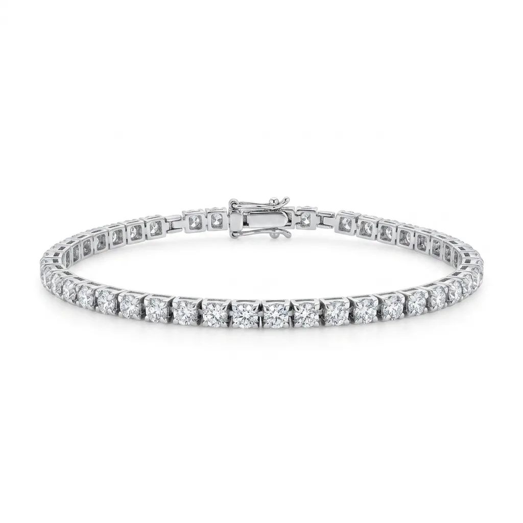 Tennis Bracelet in 18ct White Gold, 18.5cm
